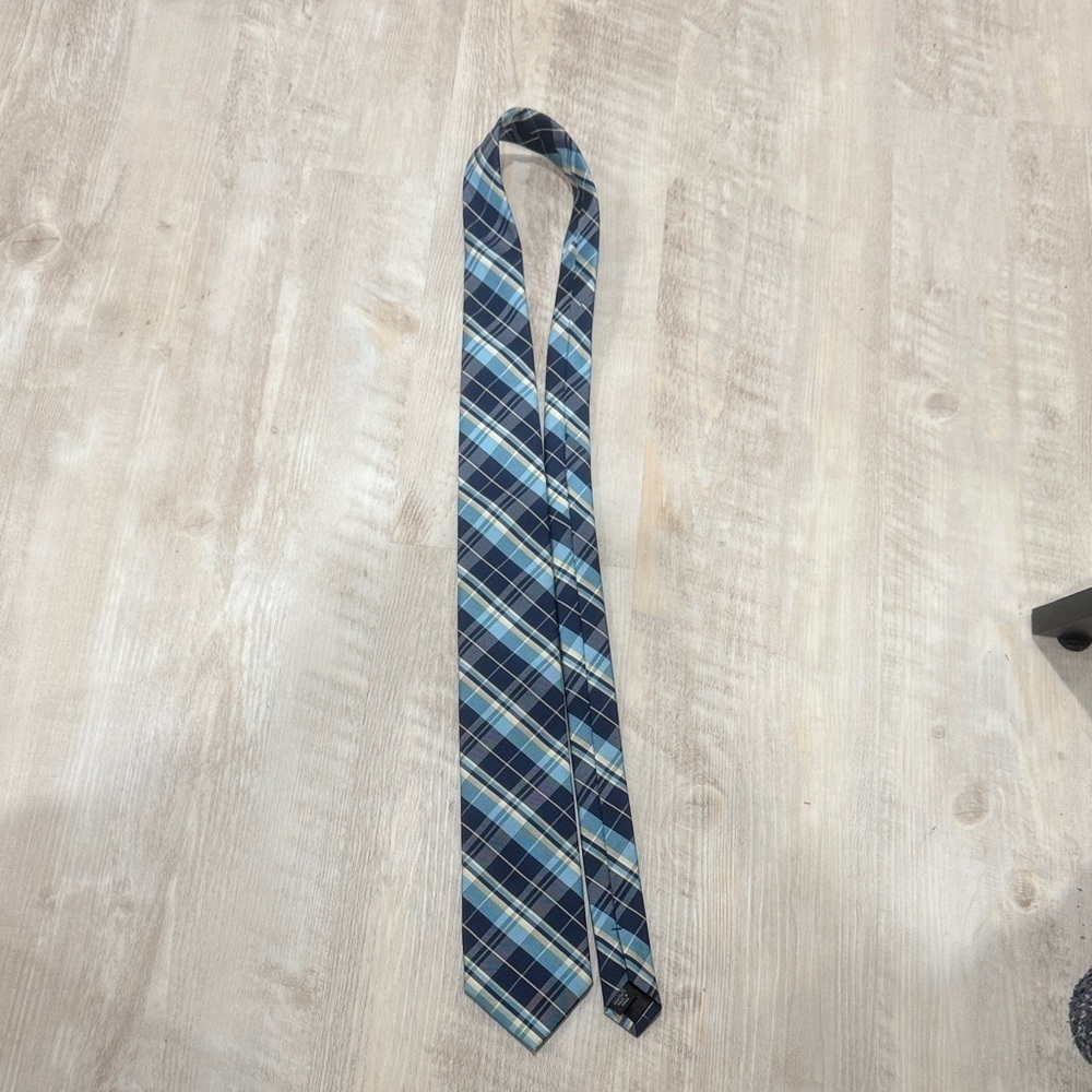 Stafford Blue Plaid Tie - Picture 2 of 4